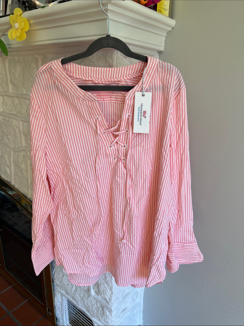 Vineyard Vines Pink & White Striped Tunic Top